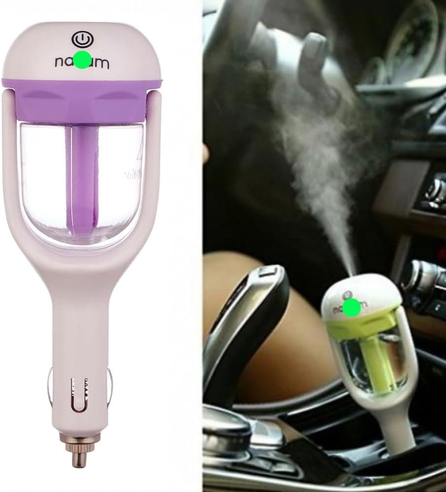 مرطب هواء السيارة مع ناشر رائحة معطر هواء السيارة معطر هواء السيارة الإلكتروني منقي هواء السيارة يعمل على منفذ ولاعة السيارة املأ عطرك المفضل - بنفسجي - من كابر مصر 2020