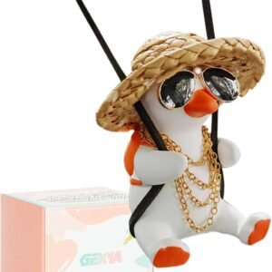 Cute Car Mirror Hanging Accessories, Plaster Funny Swinging Duck for Cool Rear View Mirror Accessories Car Ornament for Teens & Men Women Gifts (Duck)